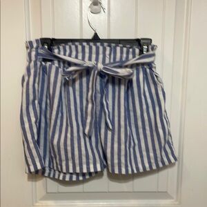 Striped Blue and White Women's Shorts